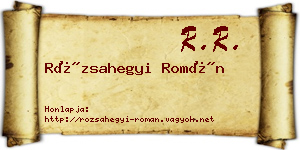 Rózsahegyi Román névjegykártya